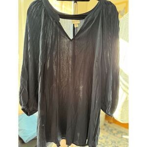 Ava and Viv Navy Tunic Blouse